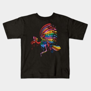 Skeleton Rainbow Bird Kids T-Shirt